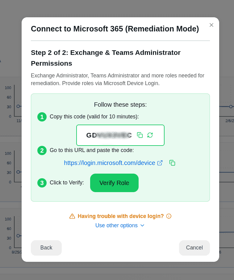 Step 2 – Device code