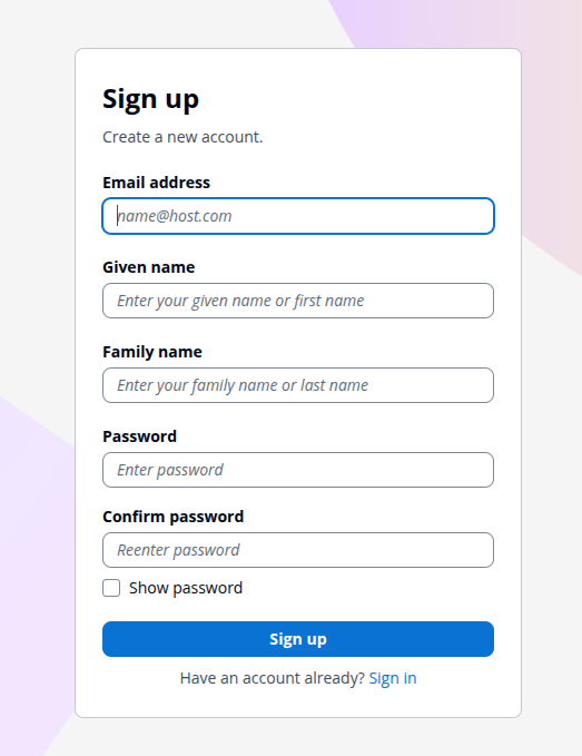 Account Registration Form